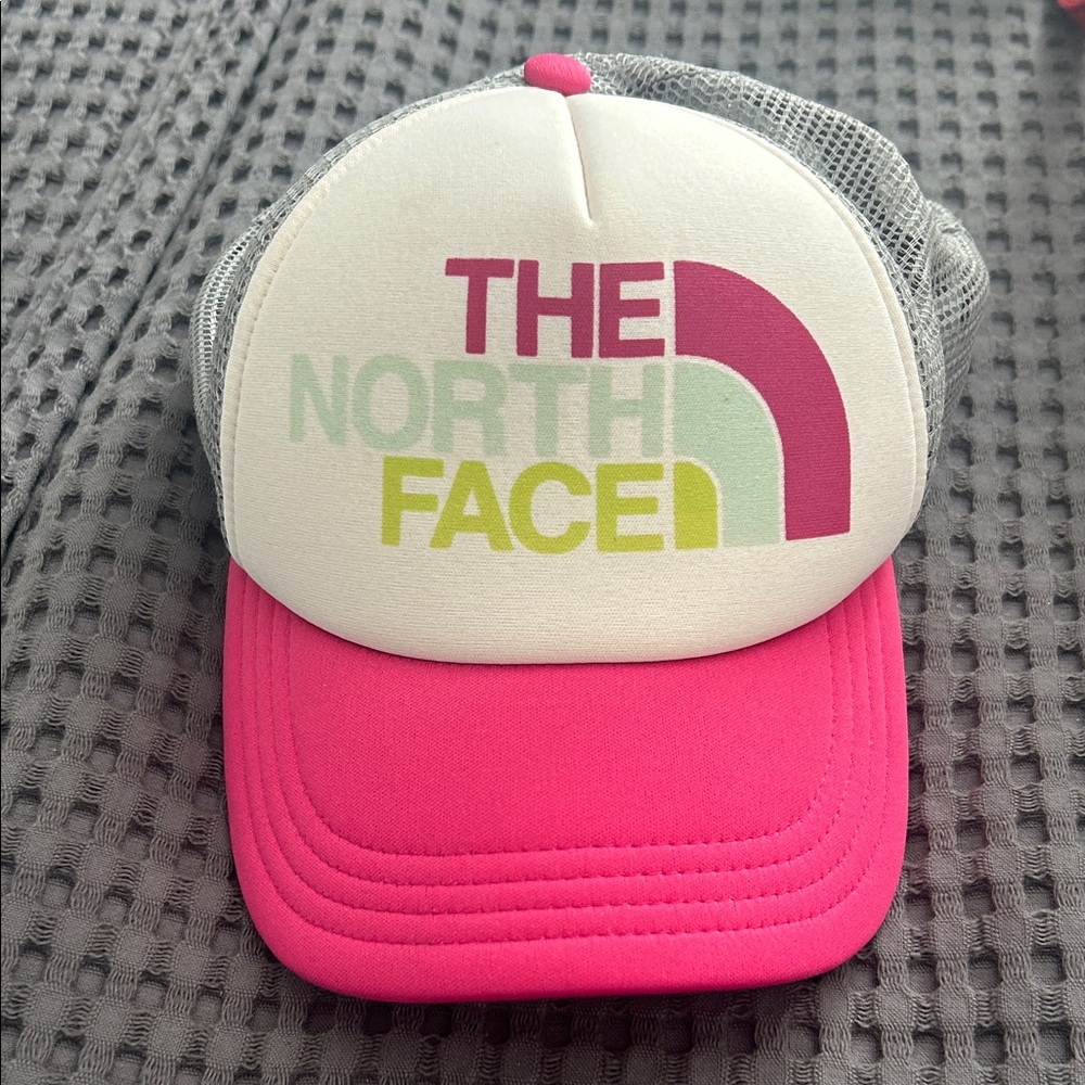 The North Face Kids' Pink and Gray Trucker Hat